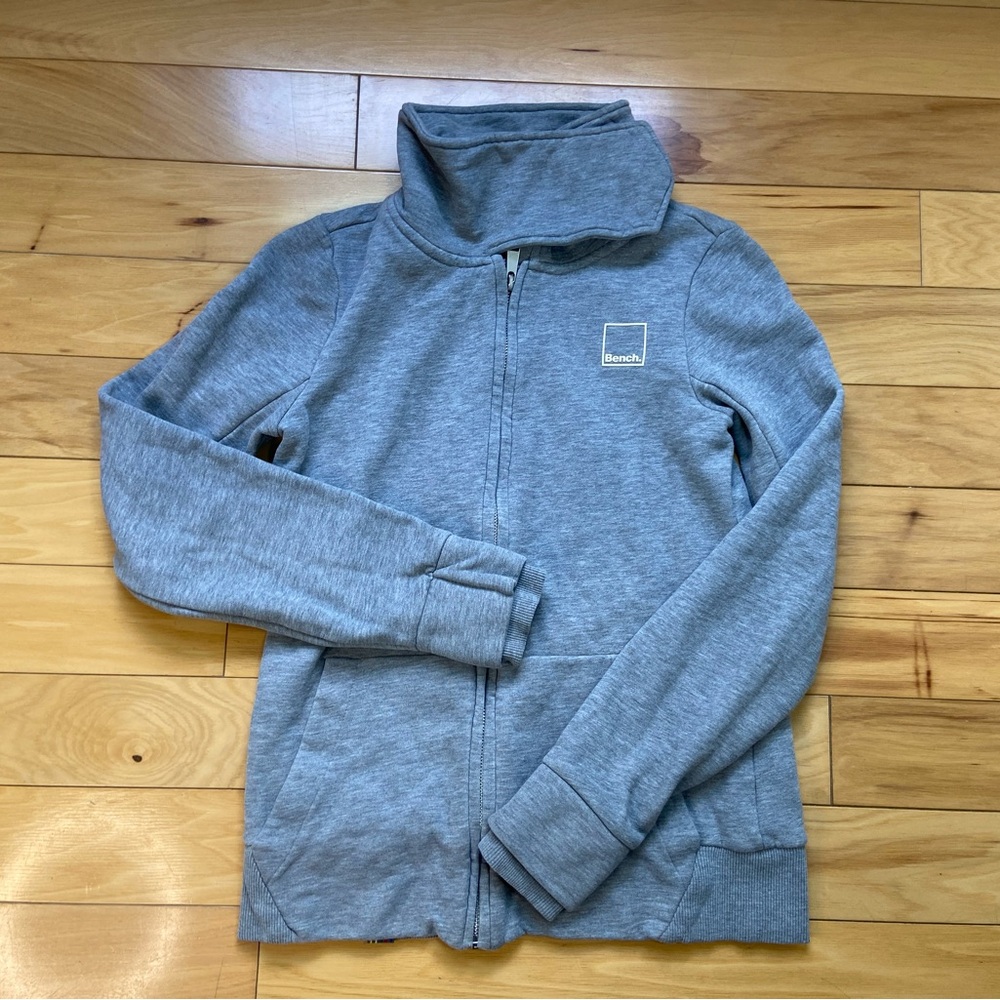 Bench Women's Size XS‎ Grey Fleece Lined Full Zip Sweatshirt - Picture 2 of 10
